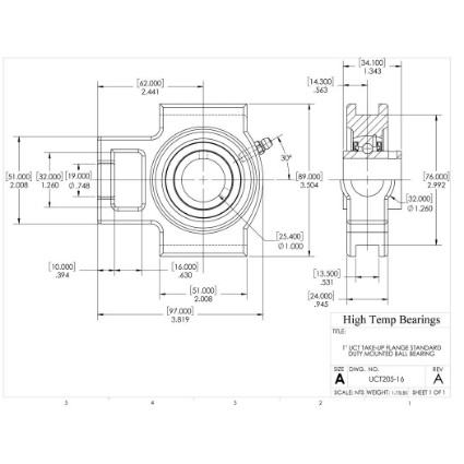 Picture of 1" Set Screw Mounted Take Up Bearing