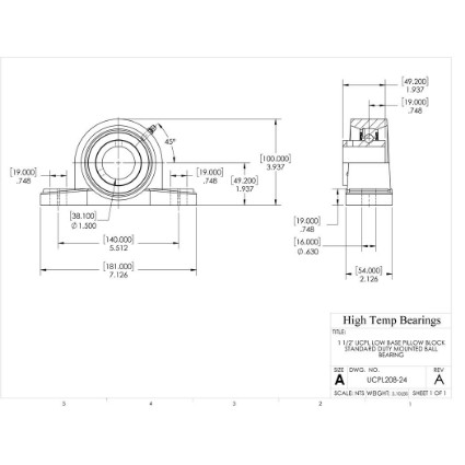 Picture of 1-1/2" Set Screw Mounted Low Base Pillow Block Bearing