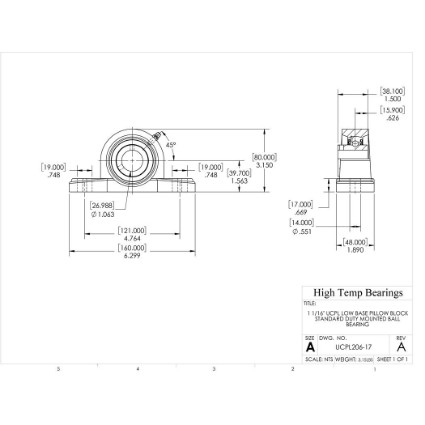 Picture of 1-1/16" Set Screw Mounted Low Base Pillow Block Bearing