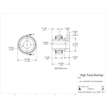 Picture of 3/4" Mounted Eccentric Bearing Insert