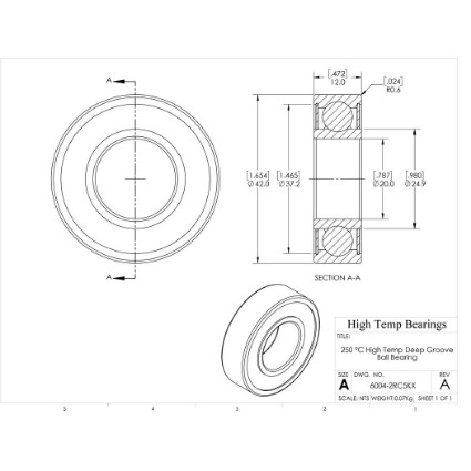 6004 bearing outlet dimensions