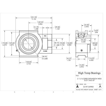 Picture of 2-11/16" S2000 Expansion Wide Slot Take Up Heavy Duty Bearing