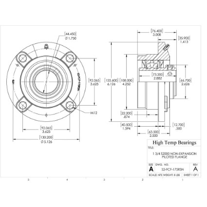 Picture of 1-3/4" S2000 Non Expansion Piloted Flange Heavy Duty Bearing