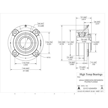 Picture of 65mm S2000 Non Expansion Piloted Flange Heavy Duty Bearing