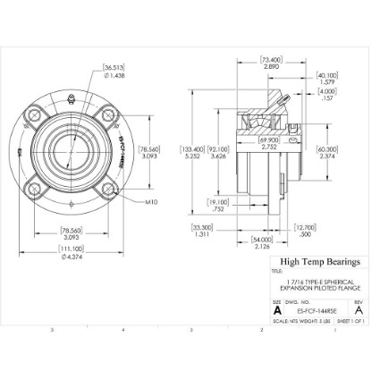 Picture of 1-7/16" Type E Expansion Piloted Flange Heavy Duty Bearing