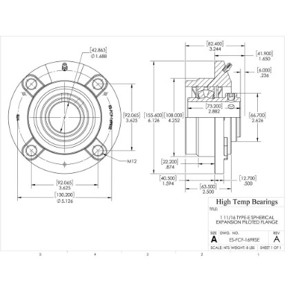 Picture of 1-11/16" Type E Expansion Piloted Flange Heavy Duty Bearing