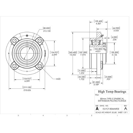 Picture of 80mm Type E Expansion Piloted Flange Heavy Duty Bearing