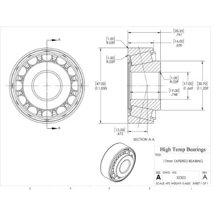 Picture of 17mm Tapered Bearing 32303