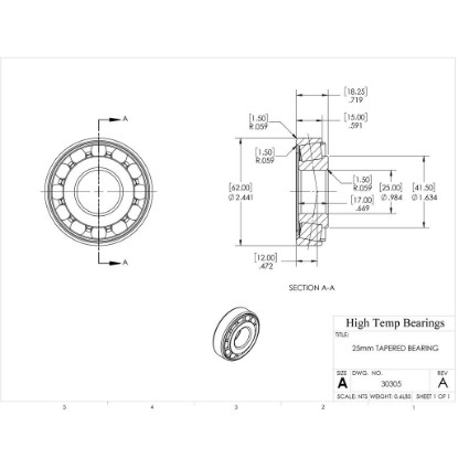 Picture of 25mm Tapered Bearing 30305