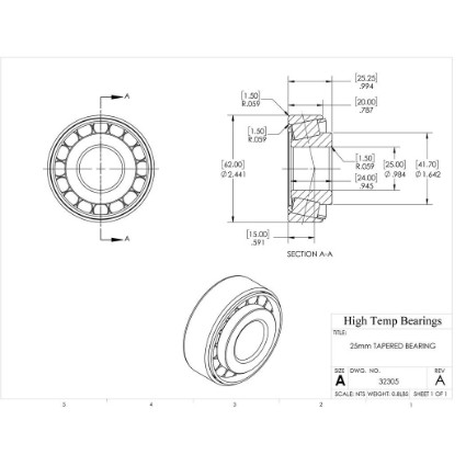 Picture of 25mm Tapered Bearing 32305