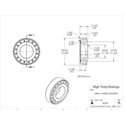 Picture of 28mm Tapered Bearing 30228