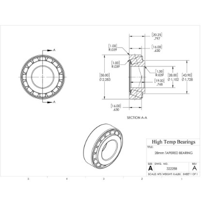 Picture of 28mm Tapered Bearing 32228B