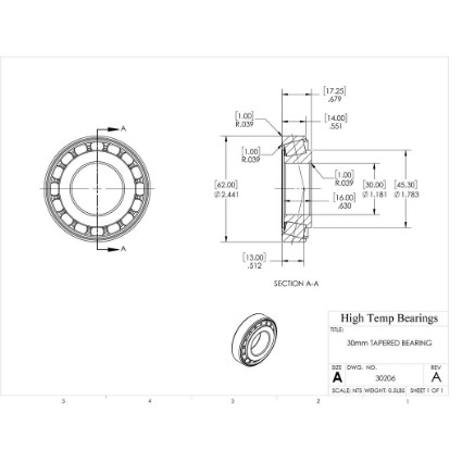 Picture of 30mm Tapered Bearing 30206