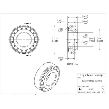 Picture of 35mm Tapered Bearing 32207