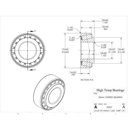 Picture of 35mm Tapered Bearing 33207