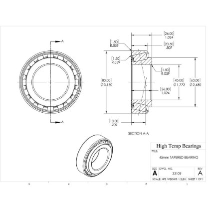 Picture of 45mm Tapered Bearing 33109