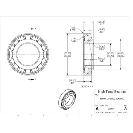 Picture of 45mm Tapered Bearing 30209