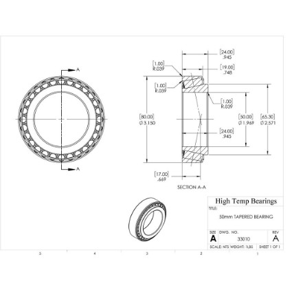 Picture of 50mm Tapered Bearing 33010