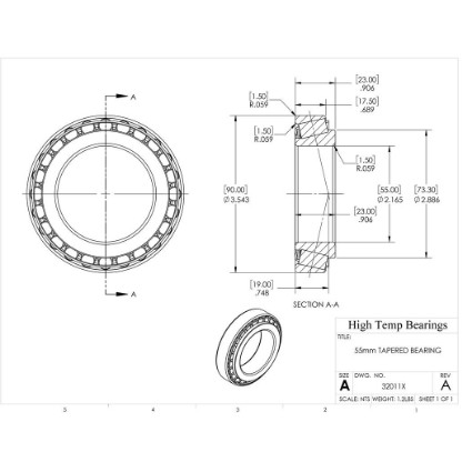 Picture of 55mm Tapered Bearing 32011X