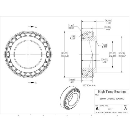 Picture of 55mm Tapered Bearing 33111