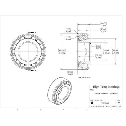 Picture of 60mm Tapered Bearing T2EE060