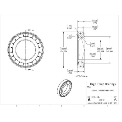 Picture of 65mm Tapered Bearing 30213