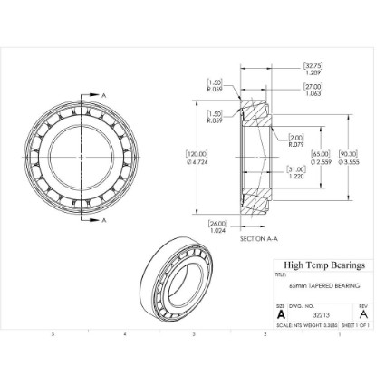 Picture of 65mm Tapered Bearing 32213