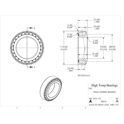 Picture of 70mm Tapered Bearing 33014