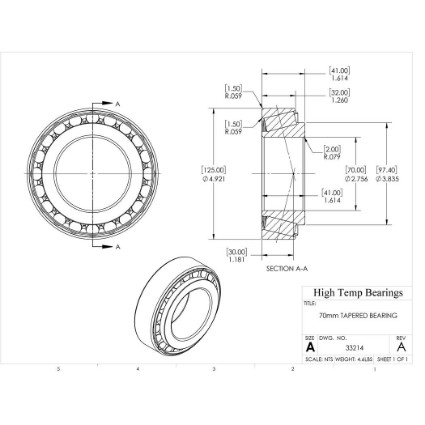 Picture of 70mm Tapered Bearing 33214