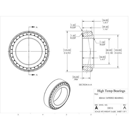 Picture of 80mm Tapered Bearing 33016