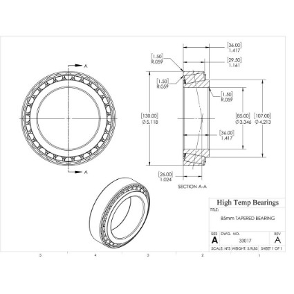 Picture of 85mm Tapered Bearing 33017