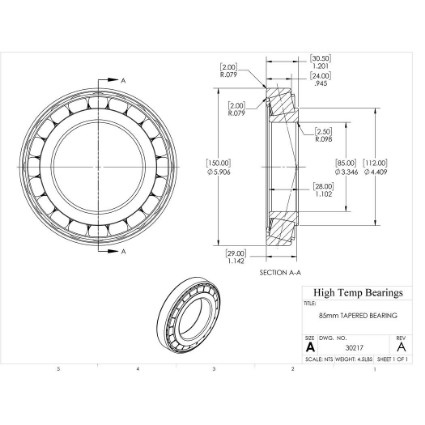 Picture of 85mm Tapered Bearing 30217
