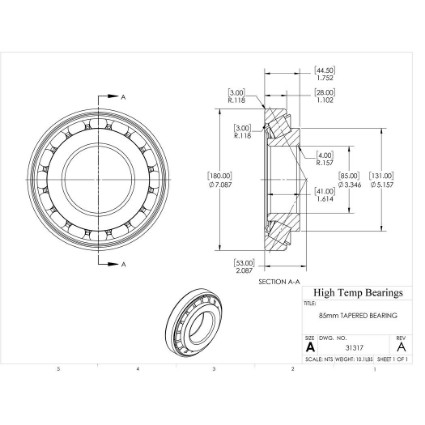 Picture of 85mm Tapered Bearing 31317