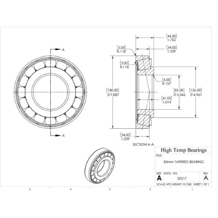 Picture of 85mm Tapered Bearing 30317