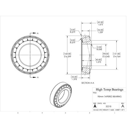 Picture of 90mm Tapered Bearing 32218