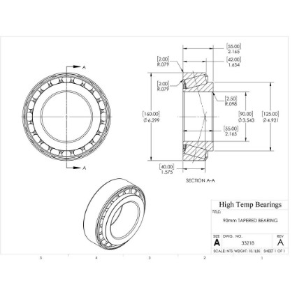 Picture of 90mm Tapered Bearing 33218
