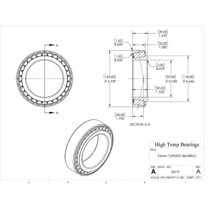Picture of 95mm Tapered Bearing 33019
