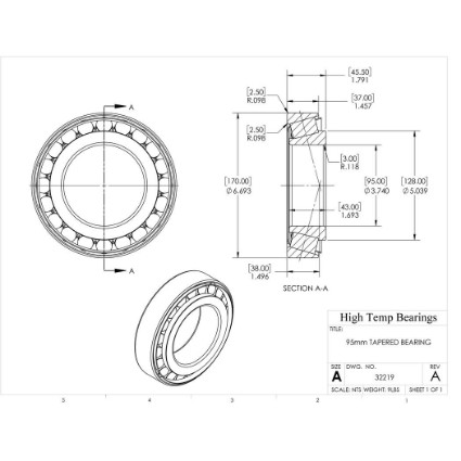 Picture of 95mm Tapered Bearing 32219