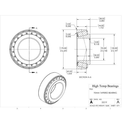 Picture of 95mm Tapered Bearing 33219