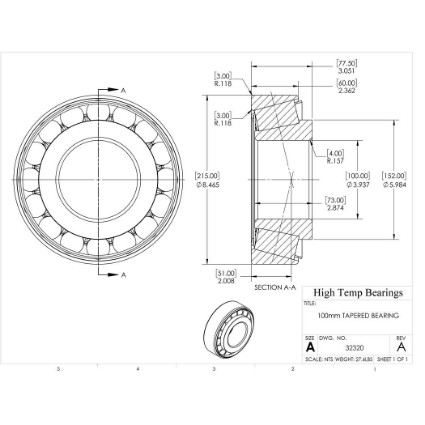 Picture of 100mm Tapered Bearing 32320