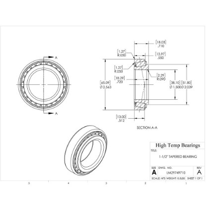 Picture of 1-1/2" Tapered Bearing LM29749710