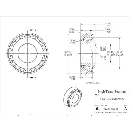 Picture of 1-1/2" Tapered Bearing HM801346310
