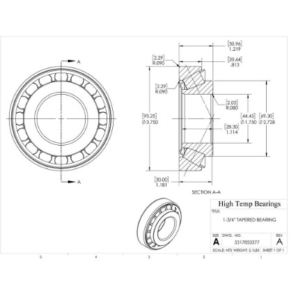 Picture of 1-3/4" Tapered Bearing