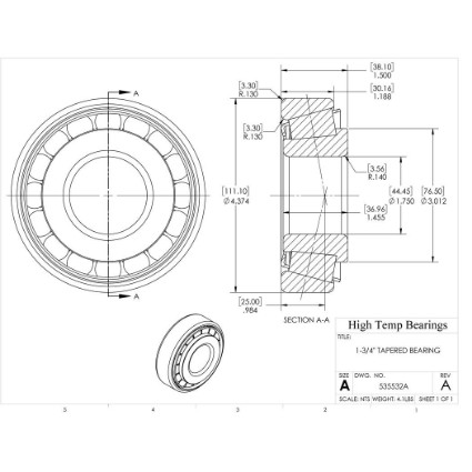 Picture of 1-3/4" Tapered Bearing 535532A