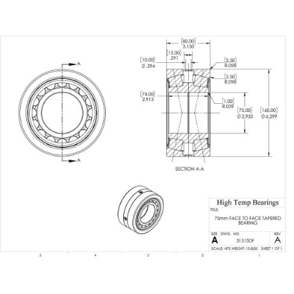 Picture of 75mm Face to Face Tapered Bearing