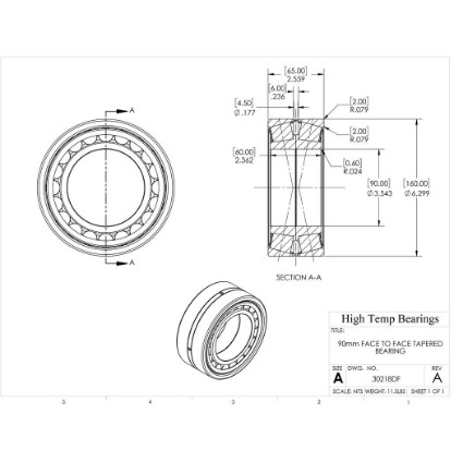 Picture of 90mm Face to Face Tapered Bearing
