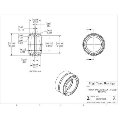 Picture of 100mm Back to Back Tapered Bearing