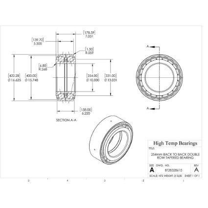 Picture of 254mm Back to Back Double Row Tapered Bearing