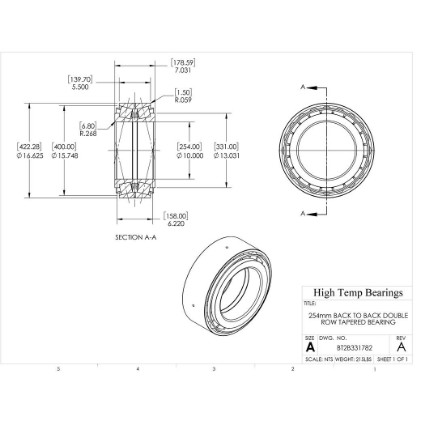 Picture of 254mm Back to Back Double Row Tapered Bearing BT2B331782