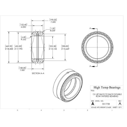 Picture of 13-1/8" Back to Back Double Row Tapered Bearing